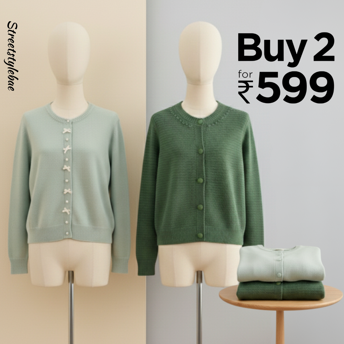 Pack of 2 Women's Cozy Winter Cardigans – Soft, Stylish & Warm | CR-10