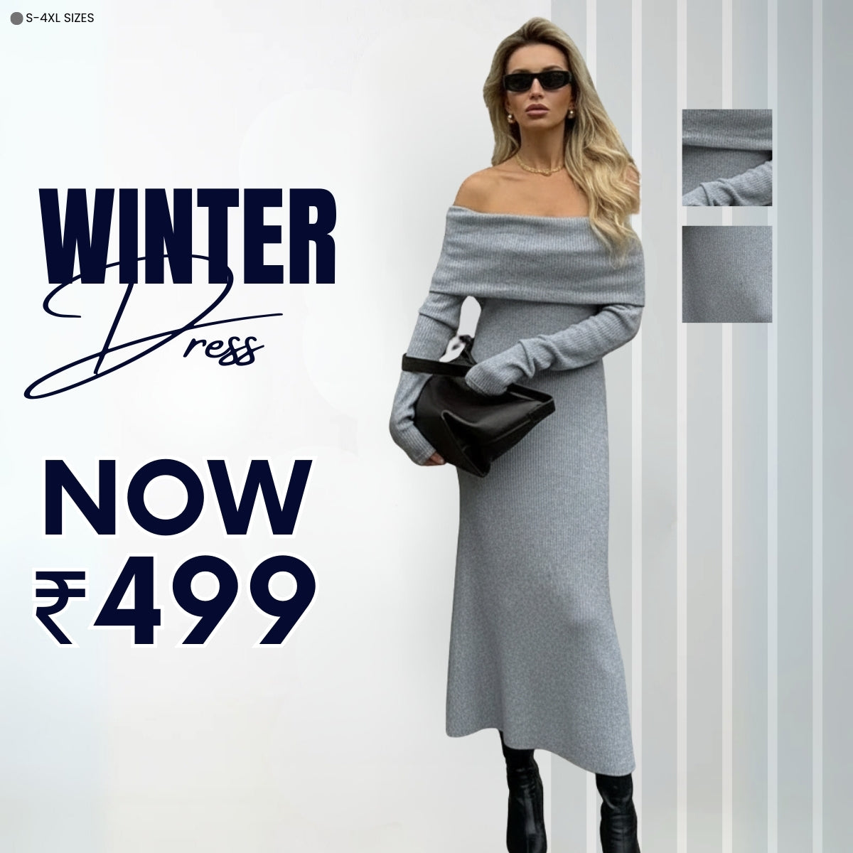 Classic Women's Winter Dress – Soft Fabric & Seasonal Style | WWD-14