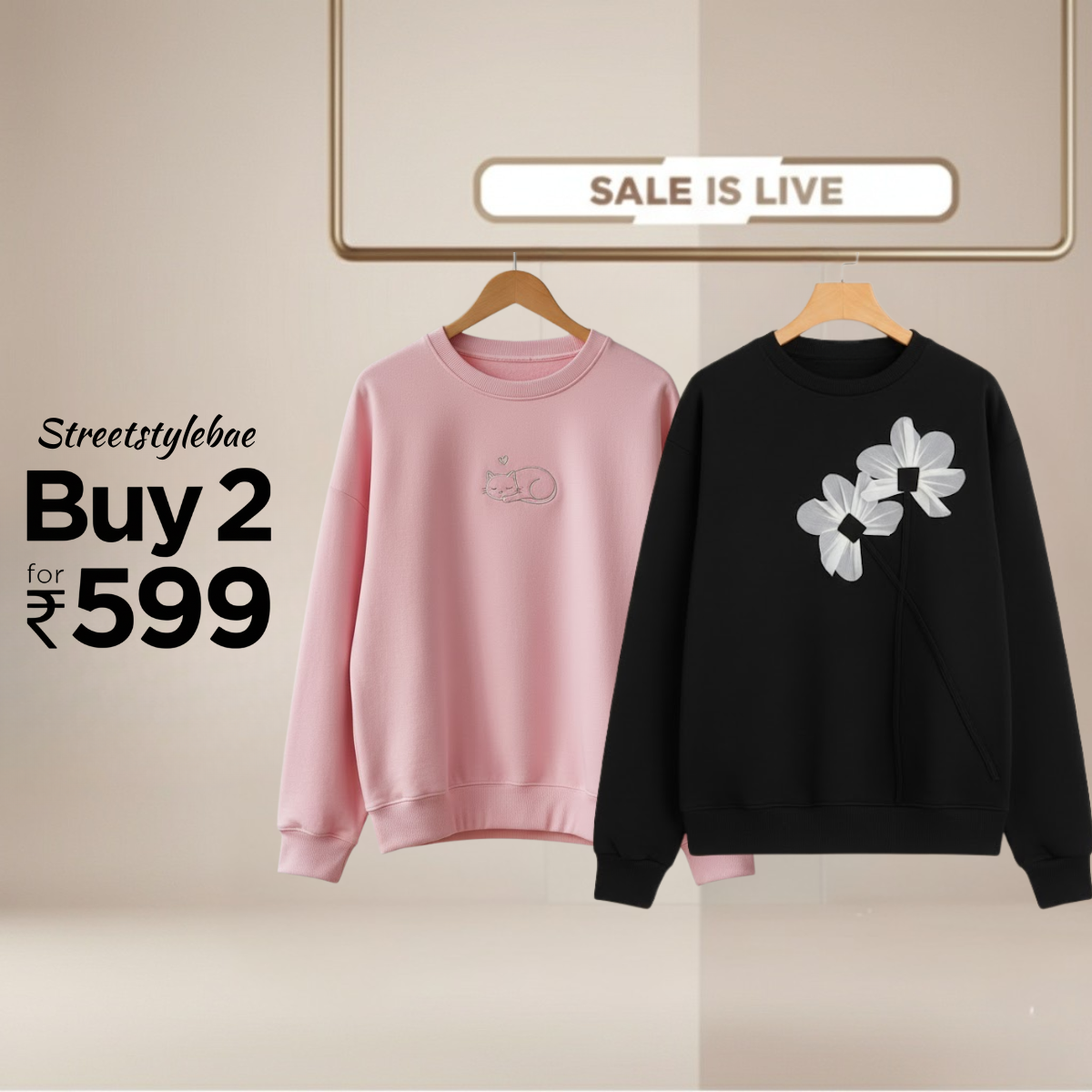 Combo of 2 Women's Cozy Sweatshirts | Stylish Winter Pack | SS-23