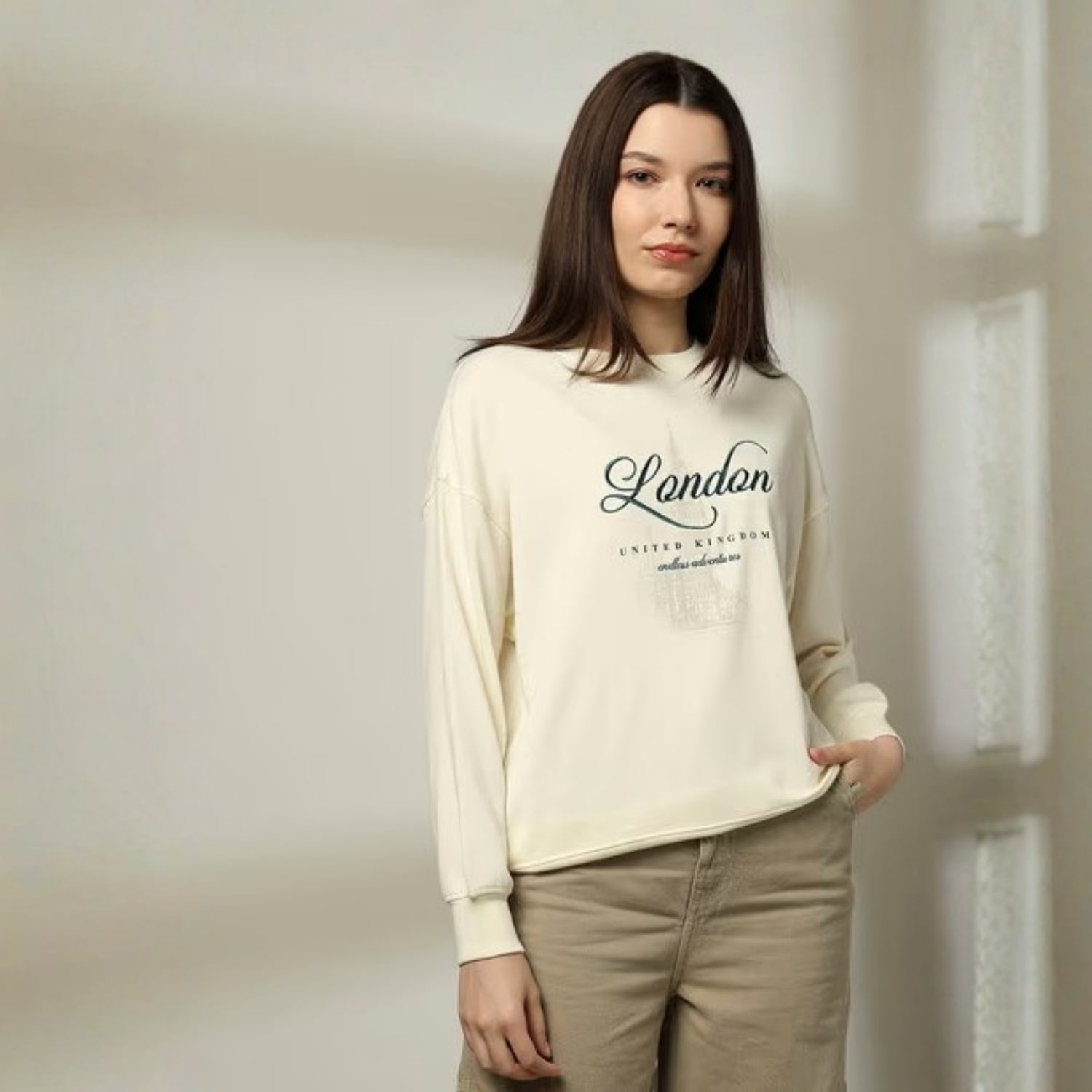 2 Stylish Sweatshirts in Black & Beige| Soft, Cozy & Trendy | Up to 50% Off |SS-07