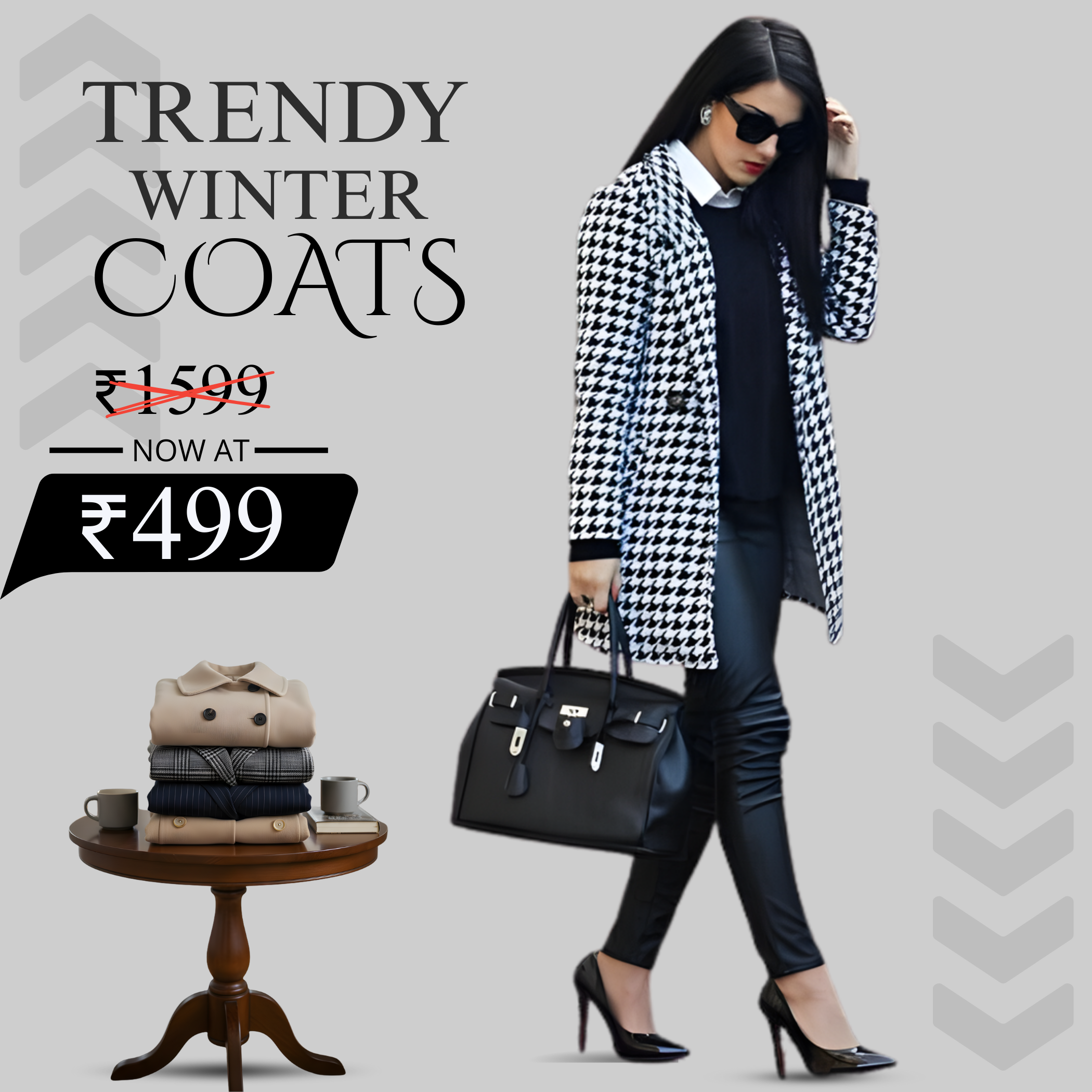 The Bold Houndstooth Statement Coat - WTC0012