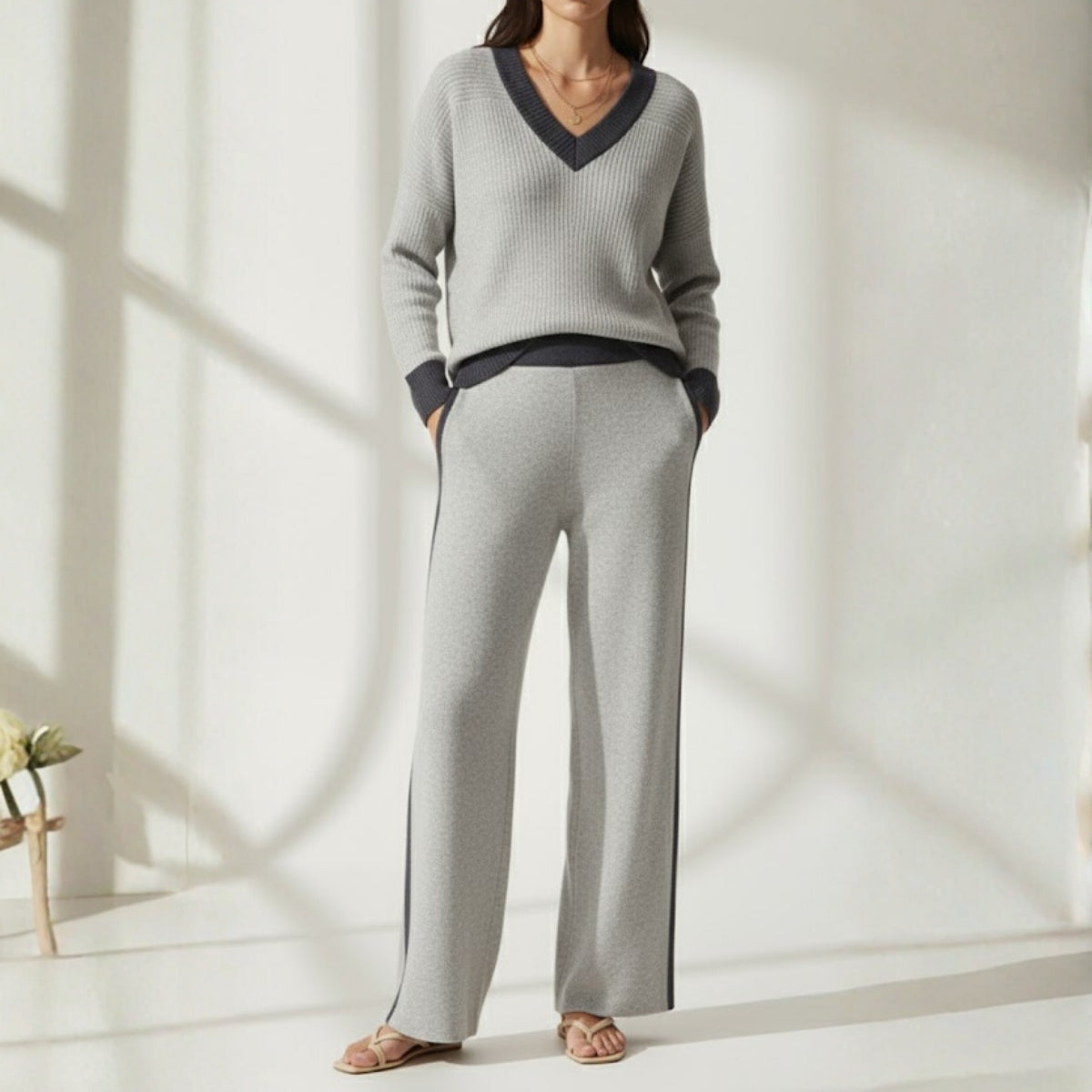 Winter Warmth , Hot Style Crop Co-ords | Grey | CSS-38