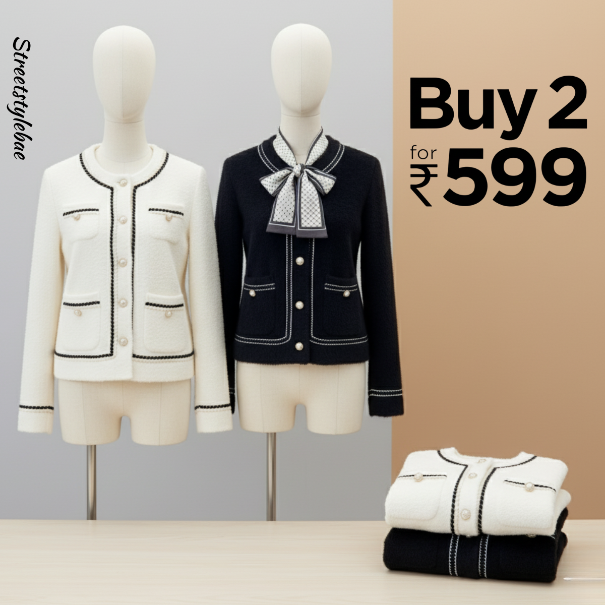 Pack of 2 Women's Cozy Winter Cardigans – Soft, Stylish & Warm | CR-02