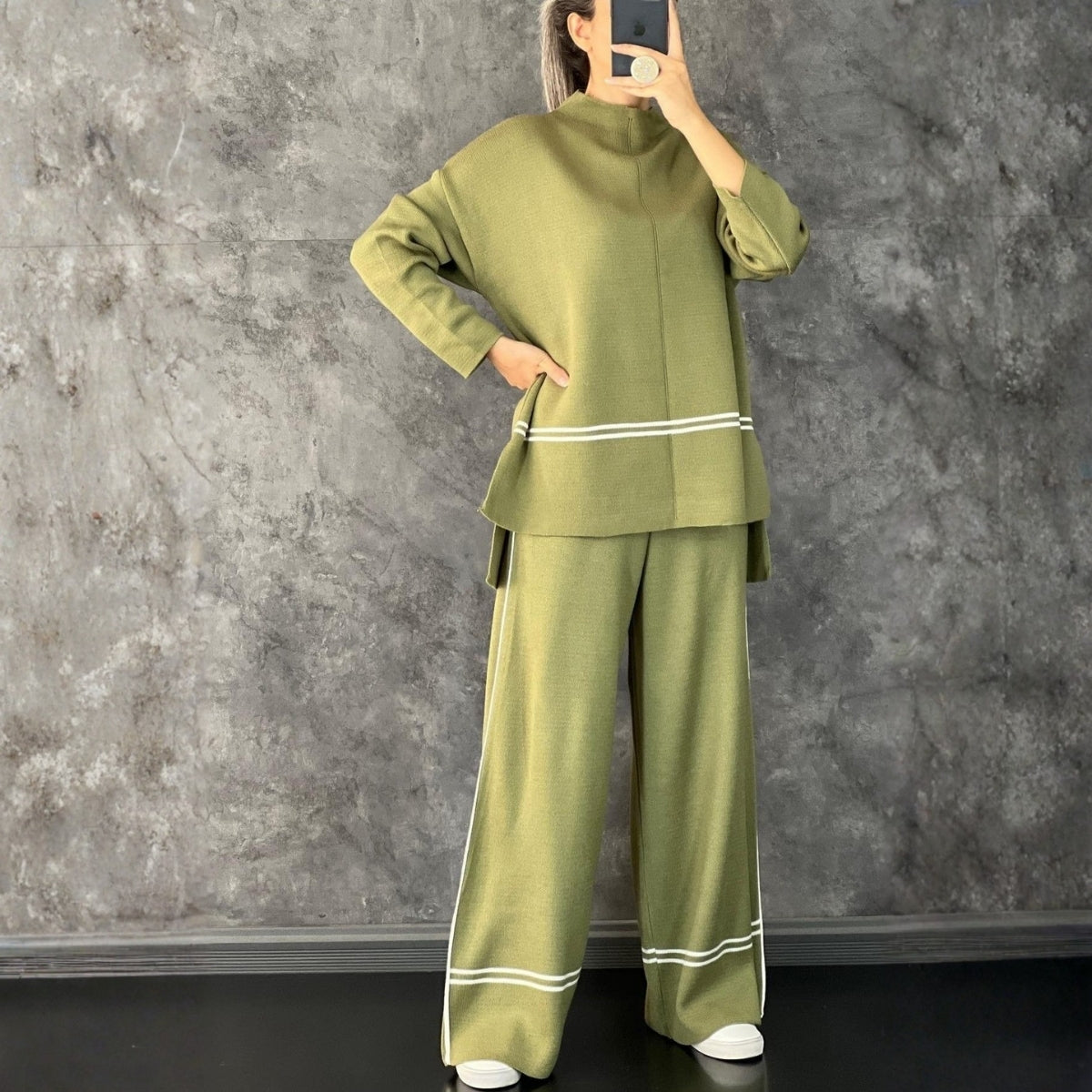 Winter Warmth , Hot Style Crop Co-ords | Green | CSS-43