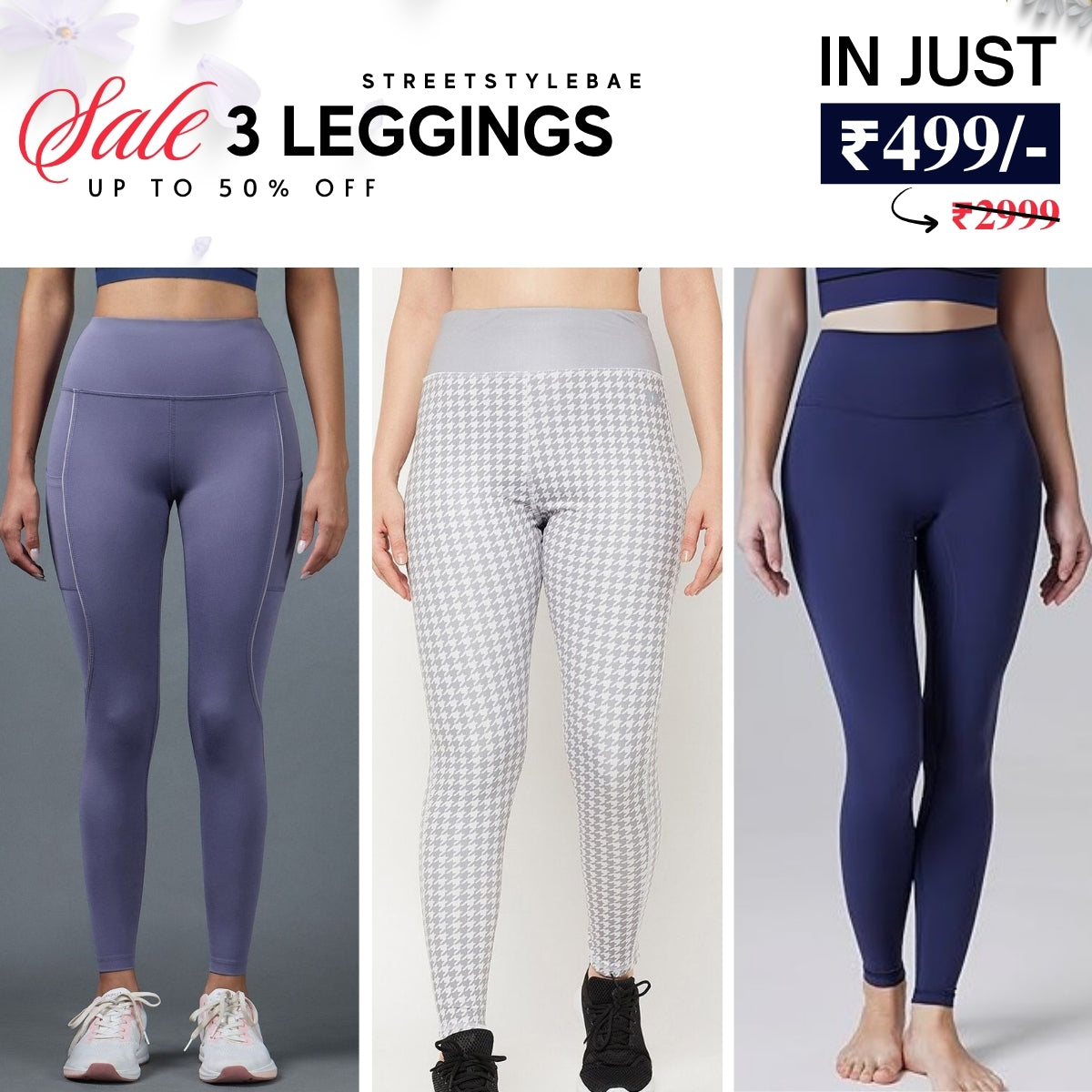 3-Pack Women's Leggings Combo - Comfortable & Stylish Bottoms | WL-03