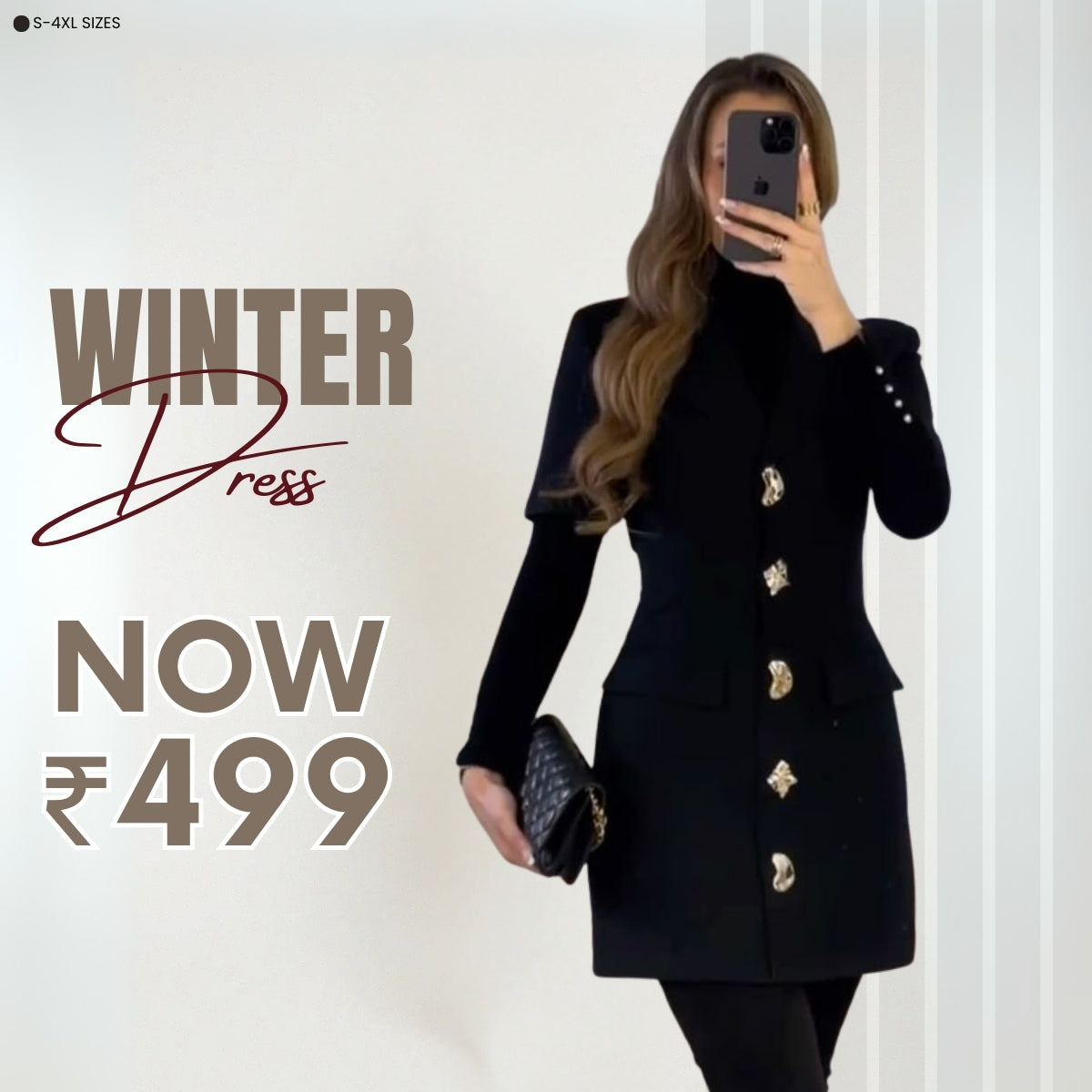 Classic Women's Winter Dress – Soft Fabric & Seasonal Style | WWD-03