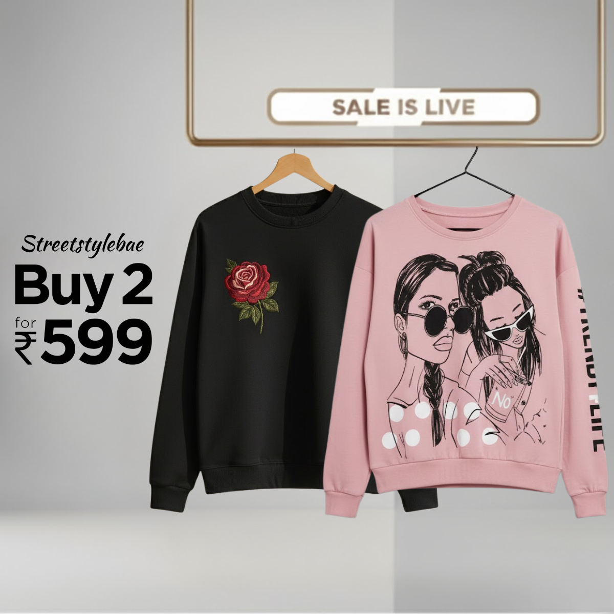 Combo of 2 Women's Cozy Sweatshirts | Stylish Winter Pack | SS-13