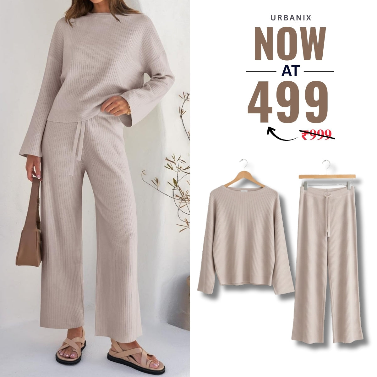 Cozy-Chic Winter Crop Co-ord Sets for Women | Warm-Pink | CSS-50