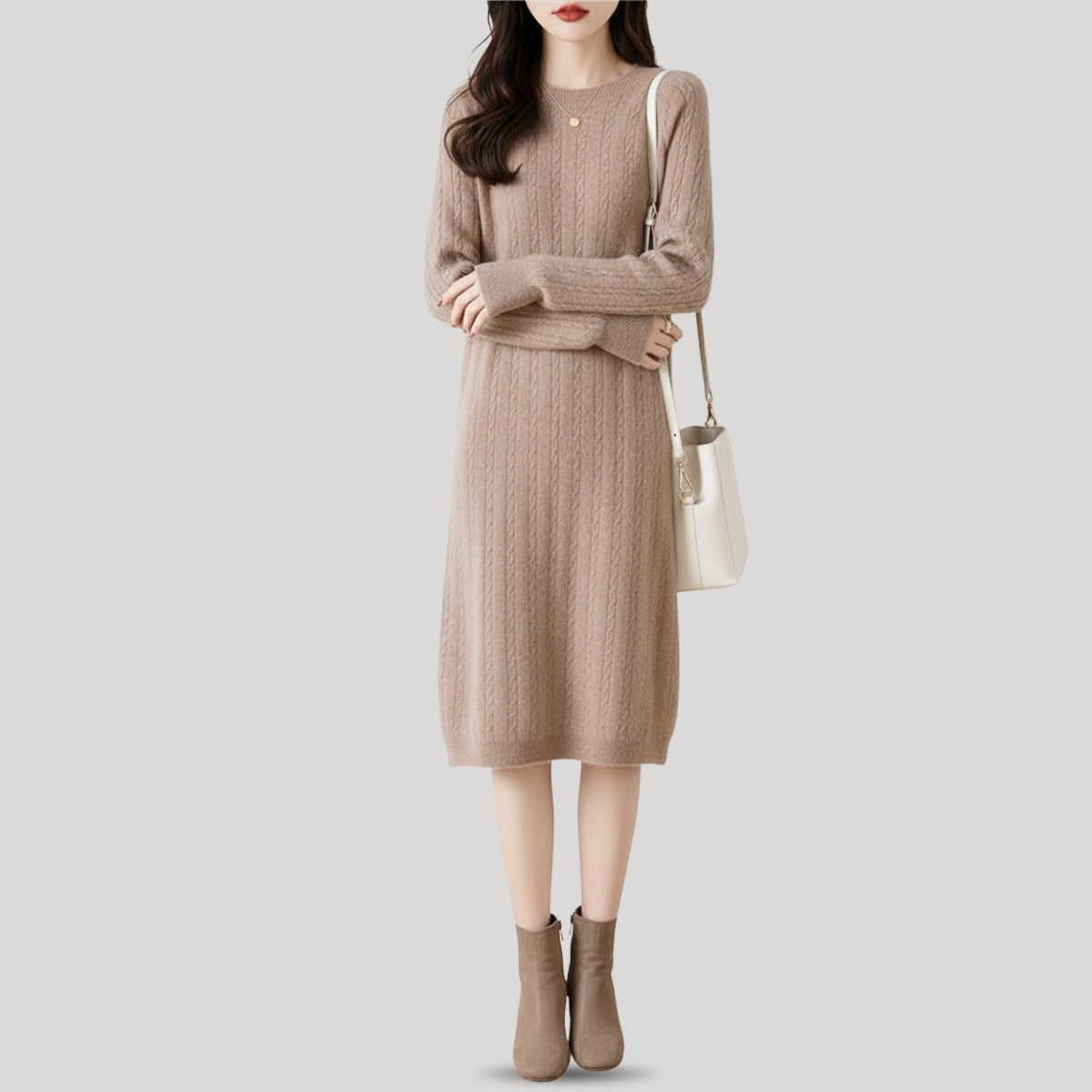 Classic Women's Winter Dress – Soft Fabric & Seasonal Style | WWD-08