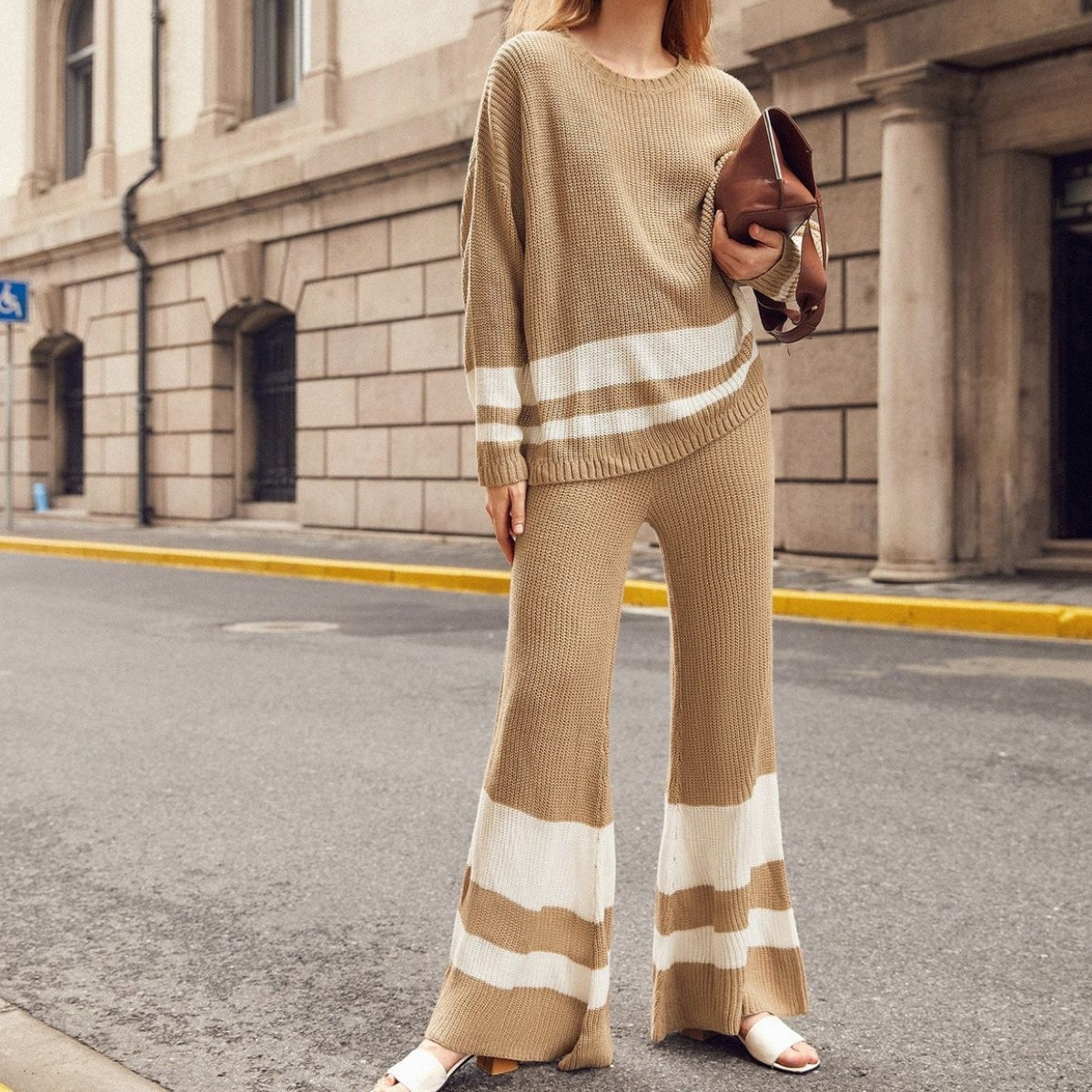 Winter Co-ord Sets for Women : Cozy Chic | Light Brown | WCS-19