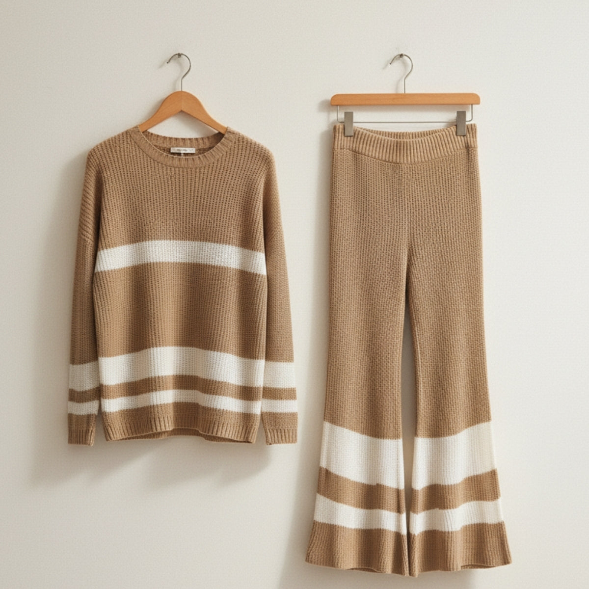 Winter Co-ord Sets for Women : Cozy Chic | Light Brown | WCS-19