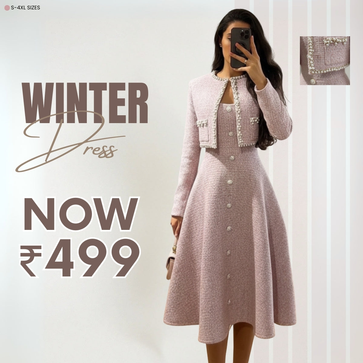 Classic Women's Winter Dress – Soft Fabric & Seasonal Style | WWD-05