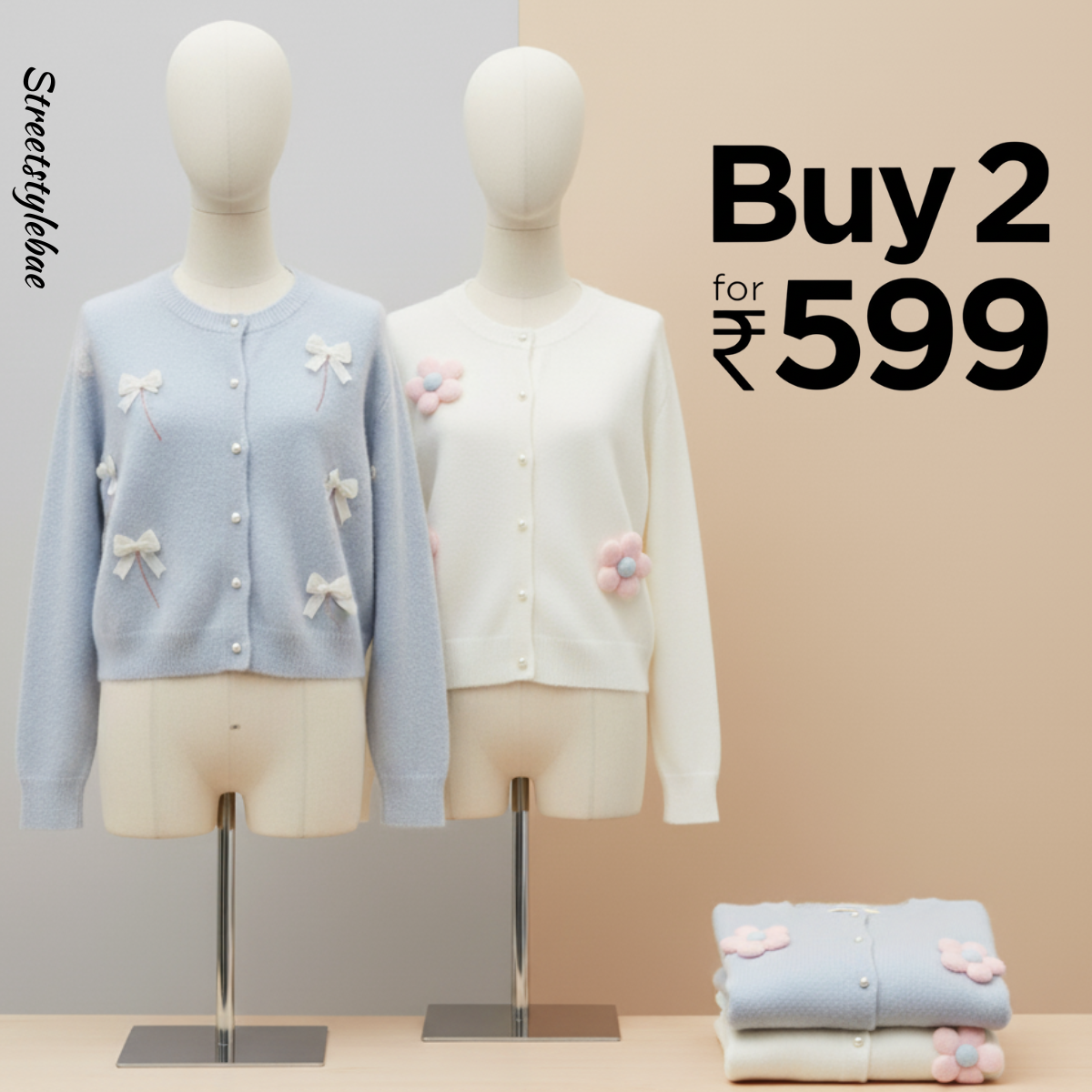 Pack of 2 Women's Cozy Winter Cardigans – Soft, Stylish & Warm | CR-05