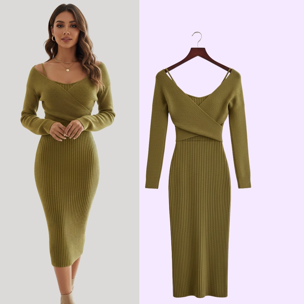 Classic Women's Winter Dress – Soft Fabric & Seasonal Style | WWD-09