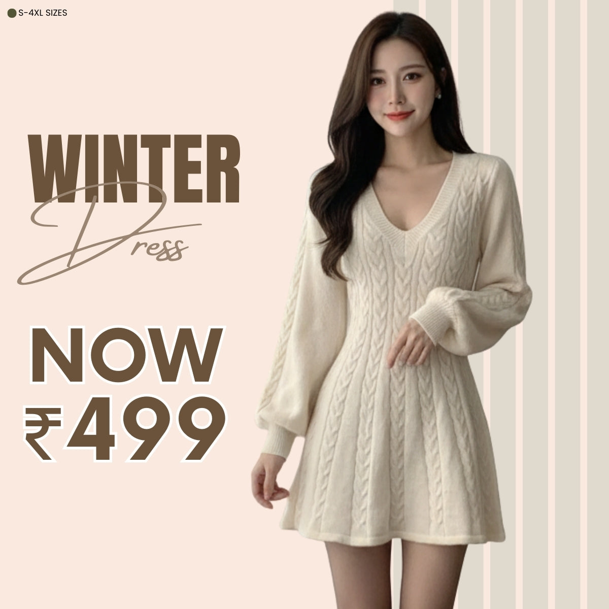 Classic Women's Winter Dress – Soft Fabric & Seasonal Style | WWD-06