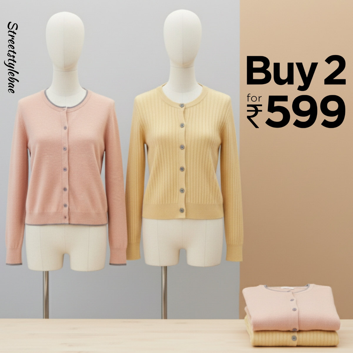 Pack of 2 Women's Cozy Winter Cardigans – Soft, Stylish & Warm | CR-06