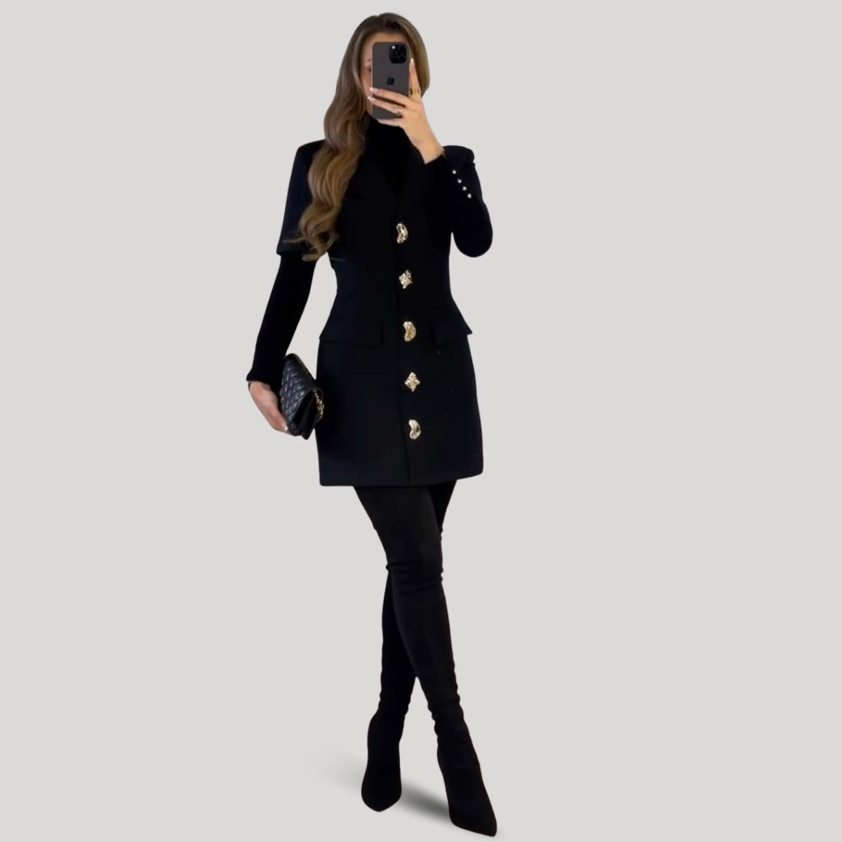 Classic Women's Winter Dress – Soft Fabric & Seasonal Style | WWD-03