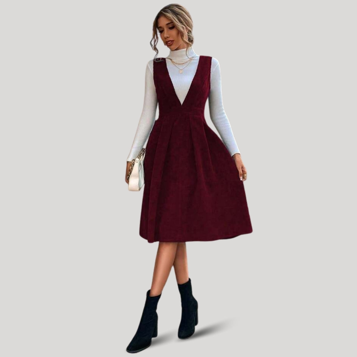 Classic Women's Winter Dress – Soft Fabric & Seasonal Style | WWD-04