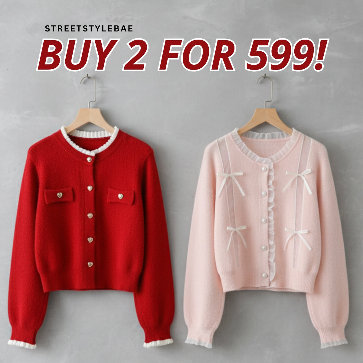 2 Pack Winter Cardigan Set – Lightweight & Warm |CR-07