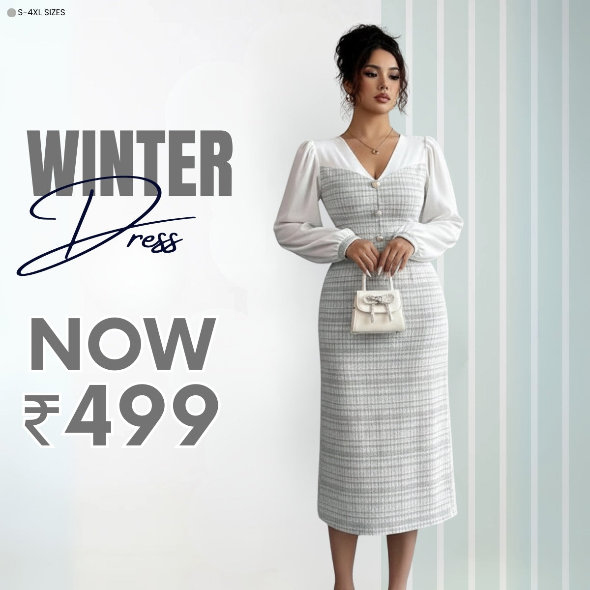 Classic Women's Winter Dress – Soft Fabric & Seasonal Style | WWD-07