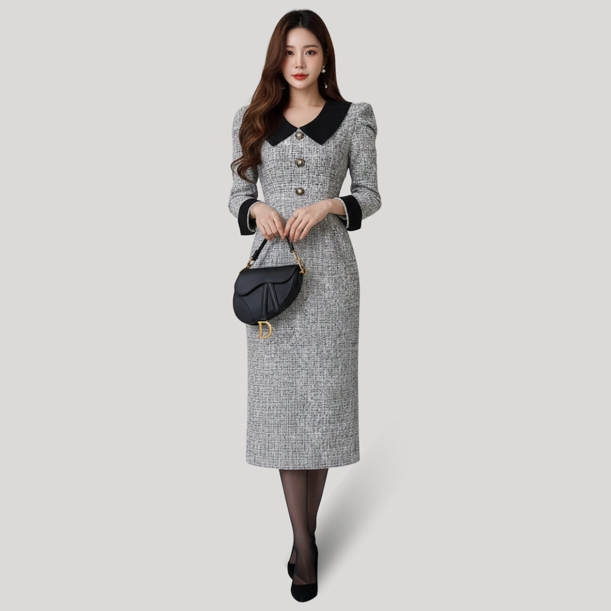 Classic Women's Winter Dress – Soft Fabric & Seasonal Style | WWD-10