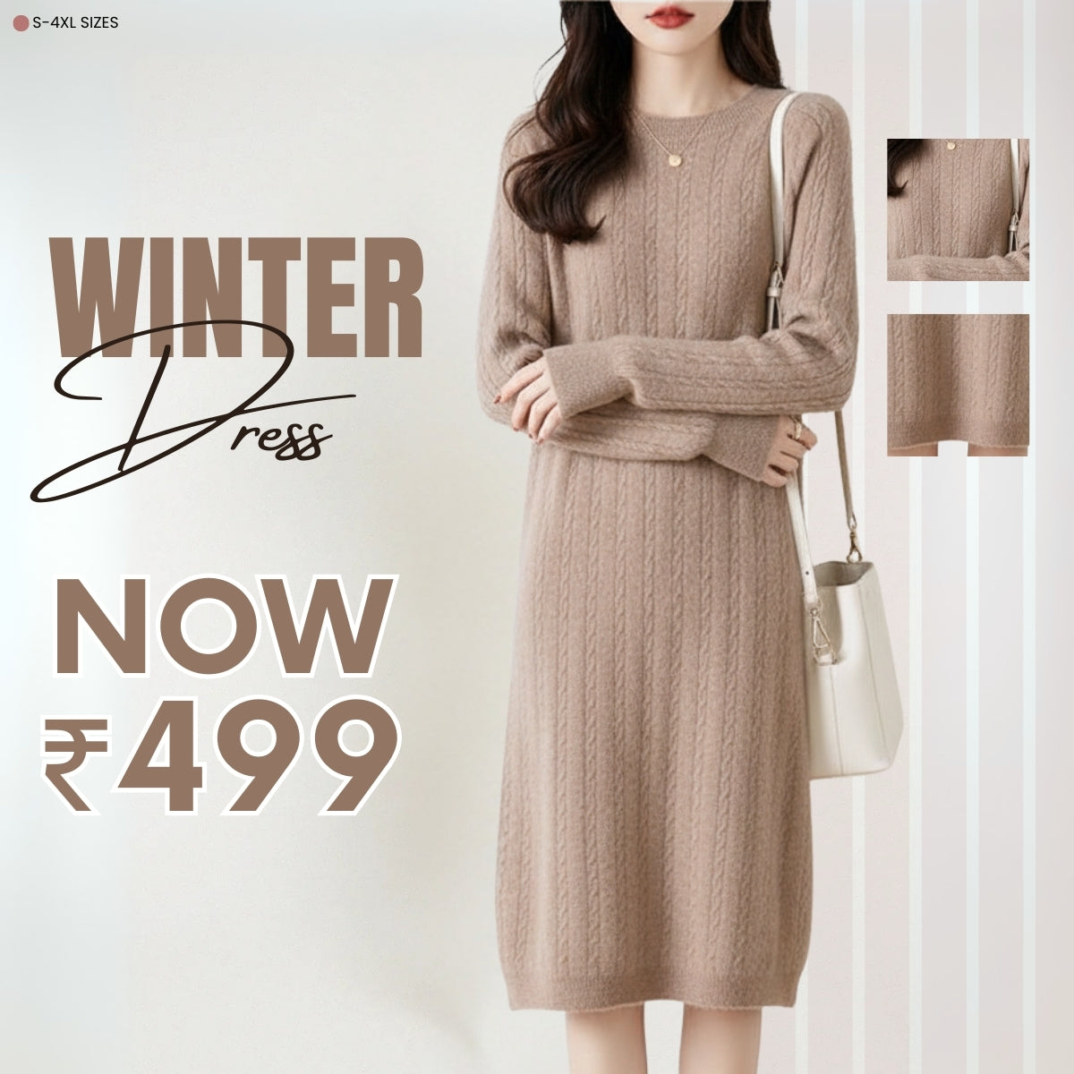 Classic Women's Winter Dress – Soft Fabric & Seasonal Style | WWD-08