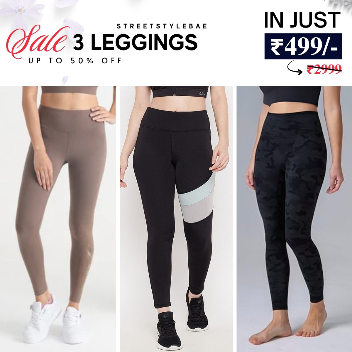 3-Pack Women's Leggings Combo - Comfortable & Stylish Bottoms | WL-08