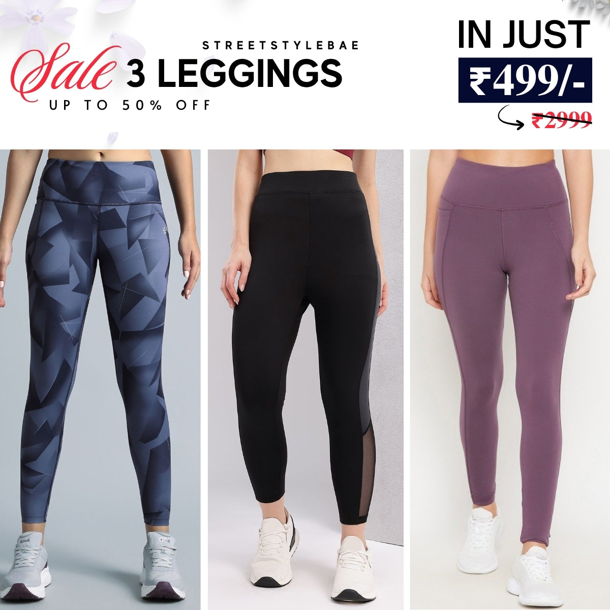 3-Pack Women's Leggings Combo - Comfortable & Stylish Bottoms | WL-09