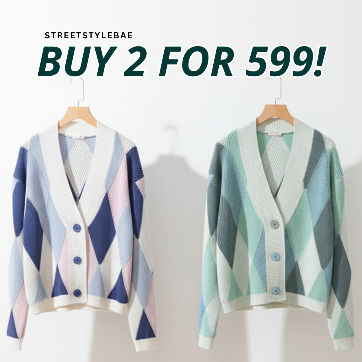 2 Pack Winter Cardigan Set – Lightweight & Warm |CR-09