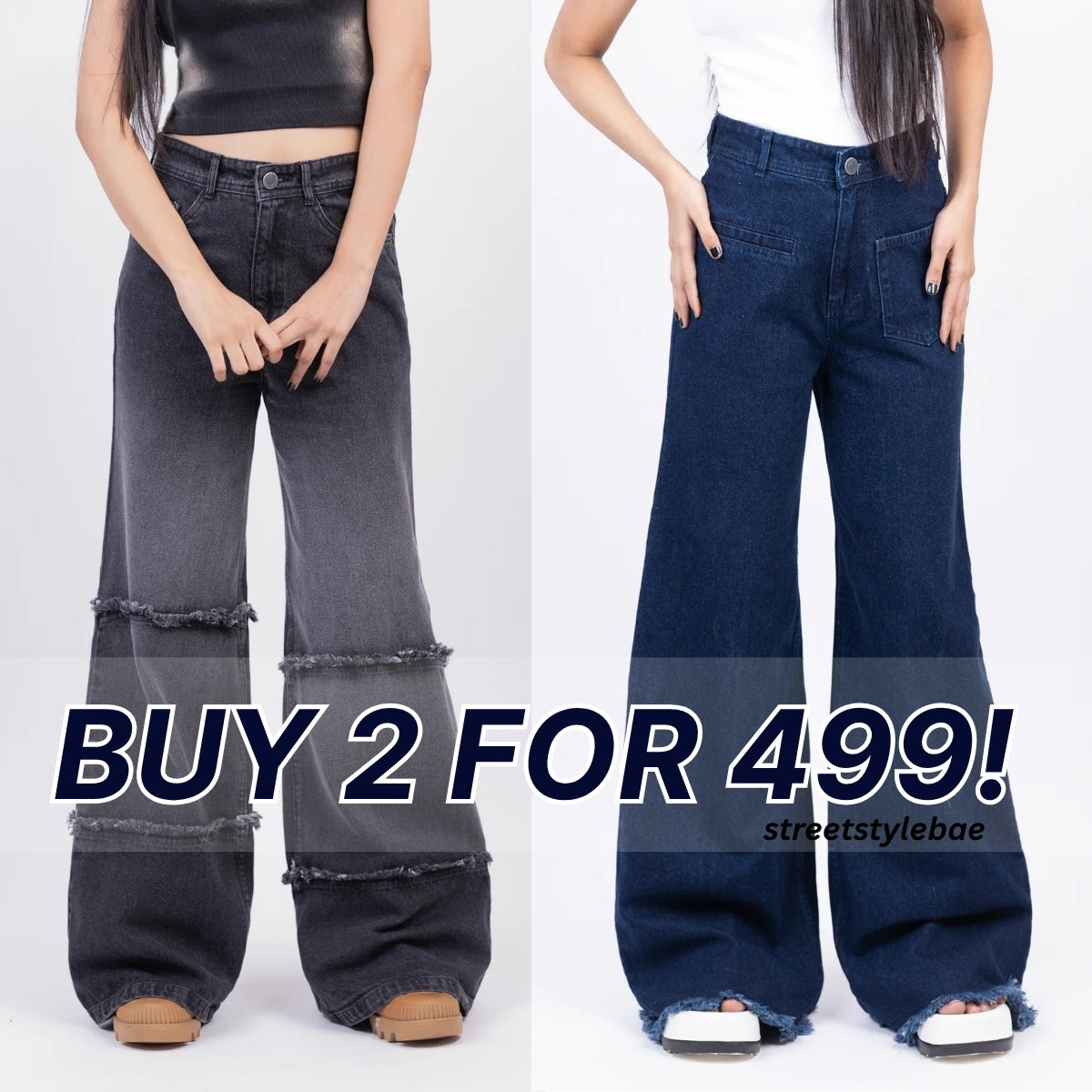 Women's 2-Pack Combo - Baggy Jeans Duo |WJ-09