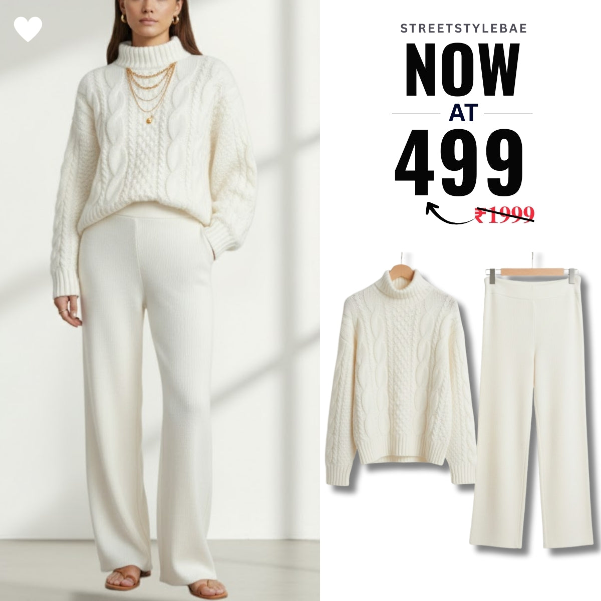 Winter Warmth , Hot Style Co-ords | White | CSS-31
